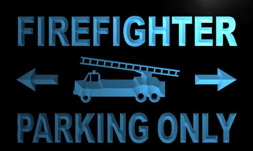 Firefighter Parking Only Neon Light Sign